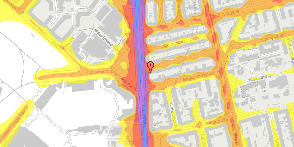 Trafikstøjkort på Østerbrogade 122, 2100 København Ø