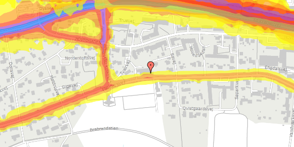 Trafikstøjkort på Engdalsvej 1, 8220 Brabrand