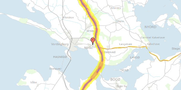 Trafikstøjkort på Nyraad Hovedgade 66E, 4760 Vordingborg