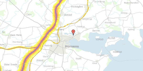 Trafikstøjkort på Kollegievænget 30, 2. 9, 8700 Horsens