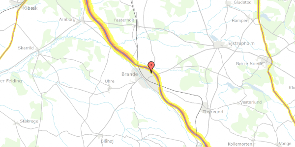 Trafikstøjkort på Tingskoven 40, 7330 Brande