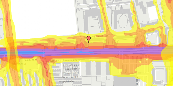 Trafikstøjkort på Roskildevej 112, 2000 Frederiksberg