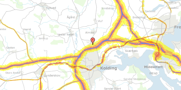 Trafikstøjkort på Kokbjerg 14, st. tv, 6000 Kolding