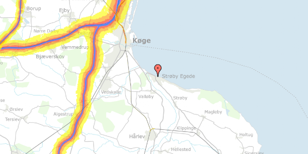 Trafikstøjkort på Strøby Egede Center 23, st. , 4600 Køge