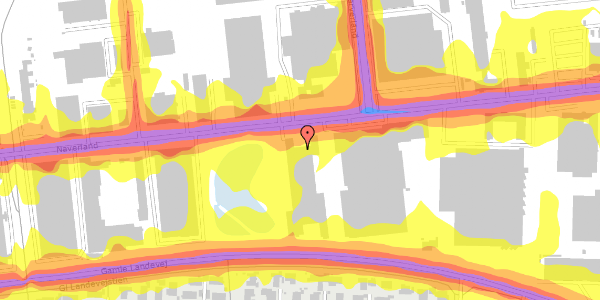 Trafikstøjkort på Naverland 11A, 2600 Glostrup