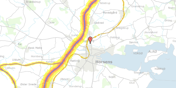 Trafikstøjkort på Hf Ny Løvhøj 41, 8700 Horsens