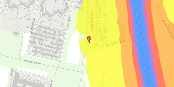 Trafikstøjkort på Kvaglundparken 91, 6705 Esbjerg Ø