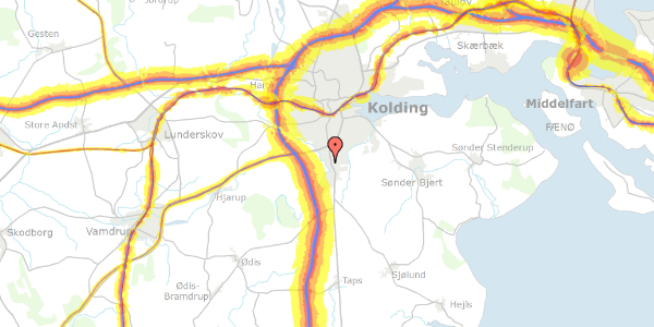 Trafikstøjkort på Springbjerg 47, 6000 Kolding