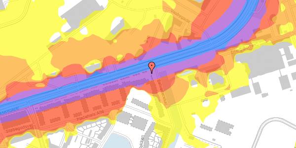 Trafikstøjkort på Pladehals Allé 53, 5. th, 2450 København SV