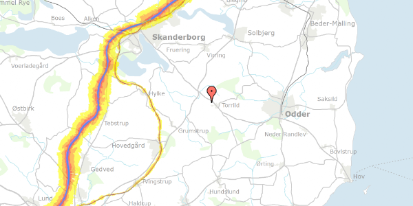 Trafikstøjkort på Vandværksvej 24, 8300 Odder