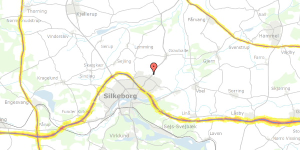 Trafikstøjkort på F.L.Smidths Vej 17, 8600 Silkeborg