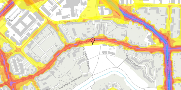 Trafikstøjkort på Skt. Jørgens Engen 9, 5000 Odense C