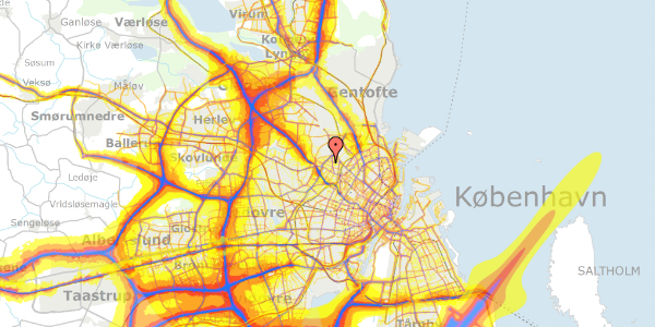 Trafikstøjkort på Peter Ipsens Allé 27, 2400 København NV