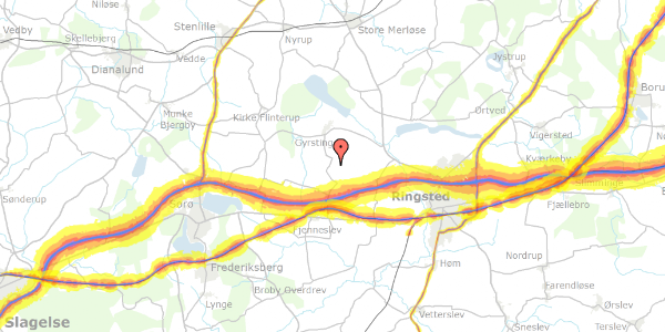 Trafikstøjkort på Ørslevvestervej 65, 4100 Ringsted