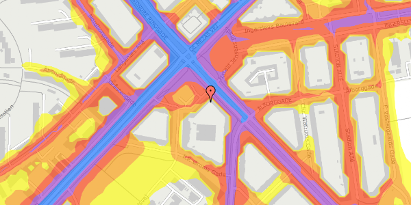 Trafikstøjkort på Harald Jensens Plads 9, 8000 Aarhus C