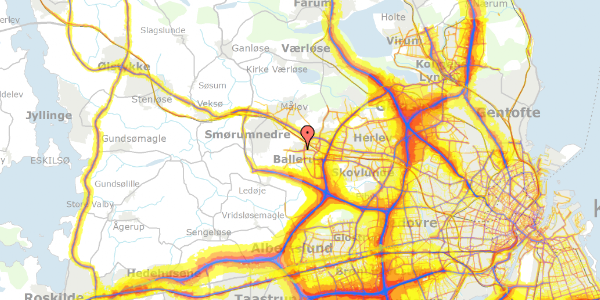 Trafikstøjkort på Atlasvænge 49, 2750 Ballerup
