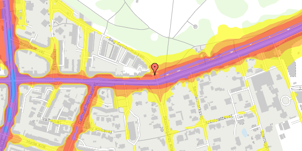 Trafikstøjkort på Bag Søndermarken 1, 2000 Frederiksberg