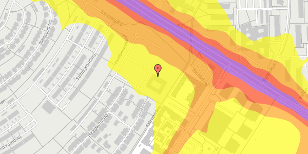Trafikstøjkort på Tornhøjgård 100, 1. 3, 9220 Aalborg Øst