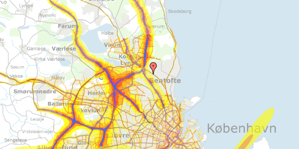 Trafikstøjkort på Brogårdsvej 55, 2820 Gentofte