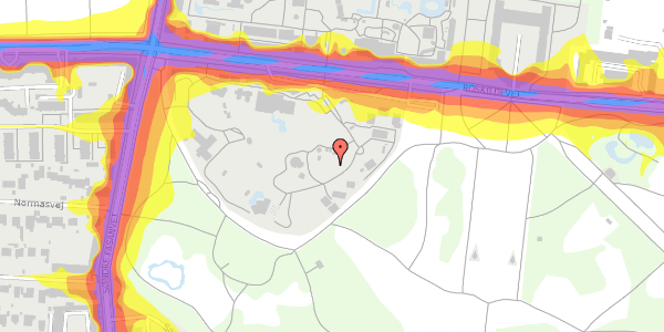 Trafikstøjkort på Roskildevej 27C, 2000 Frederiksberg