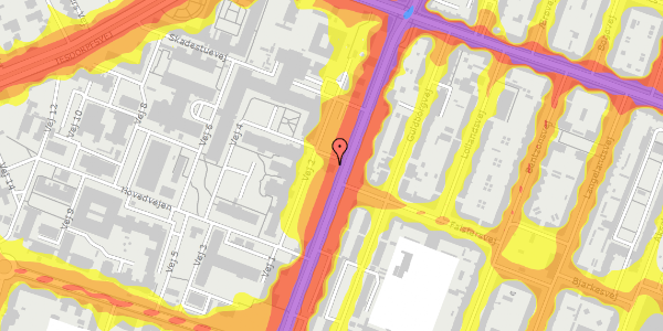 Trafikstøjkort på Vej 2 6, 2000 Frederiksberg