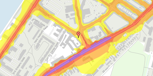 Trafikstøjkort på Kigkurren 8B, 1. th, 2300 København S