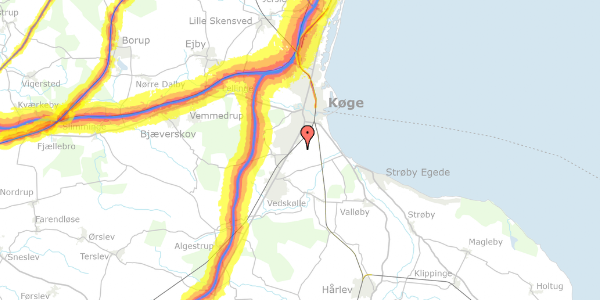 Trafikstøjkort på Hf. Farmen 19, 4600 Køge