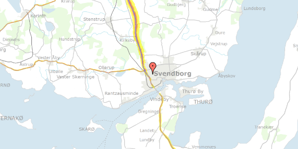 Trafikstøjkort på Odensevej 26, 5700 Svendborg