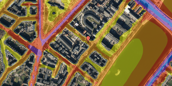 Trafikstøjkort på Læssøesgade 11, 3. , 2200 København N