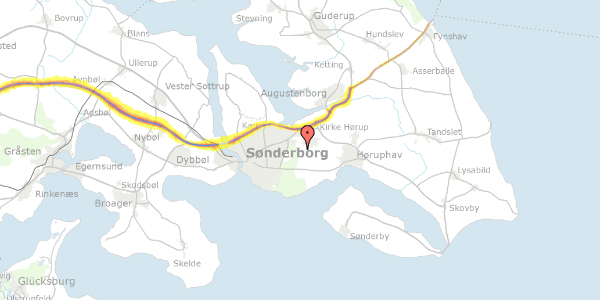 Trafikstøjkort på Brudgomsalleen 1, 6400 Sønderborg