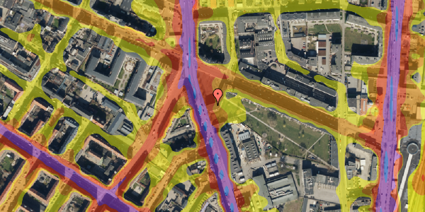 Trafikstøjkort på Frederiksborgvej 36, 2400 København NV