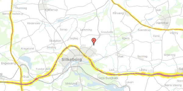 Trafikstøjkort på Georg Jensens Vej 6E, 8600 Silkeborg