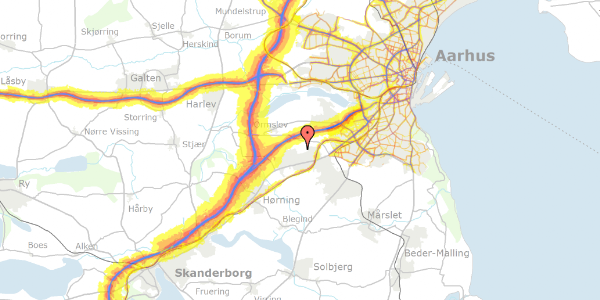 Trafikstøjkort på Kildeagervej 229, 8361 Hasselager