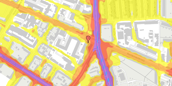 Trafikstøjkort på Glasvej 35, 1. , 2400 København NV