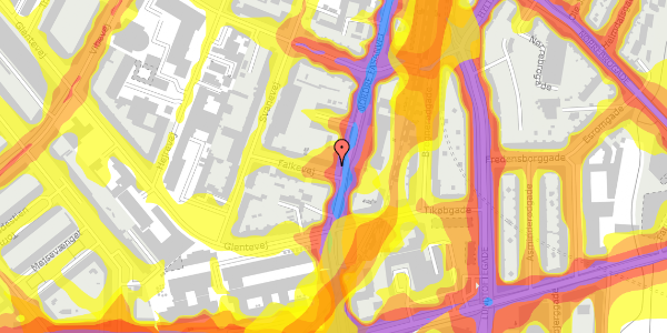 Trafikstøjkort på Falkevej 2, 1. 2, 2400 København NV