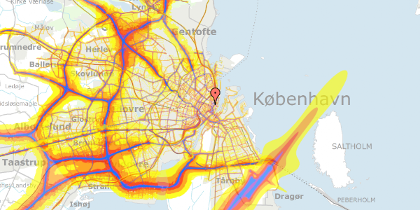 Trafikstøjkort på Adelgade 10, 1304 København K