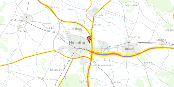 Trafikstøjkort på J. Skjoldborgs Vej 2, st. , 7400 Herning