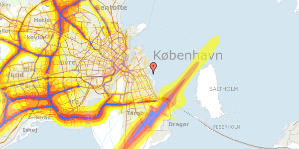 Trafikstøjkort på Øresundsstien 5, 2300 København S