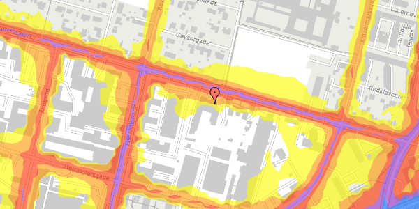 Trafikstøjkort på Katrinebjergvej 83, 8200 Aarhus N