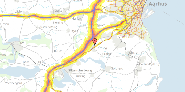 Trafikstøjkort på Nørre Alle 27, 1. , 8362 Hørning