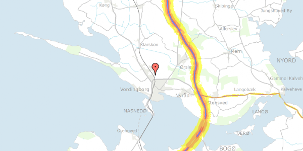 Trafikstøjkort på Hækken 3, 4760 Vordingborg