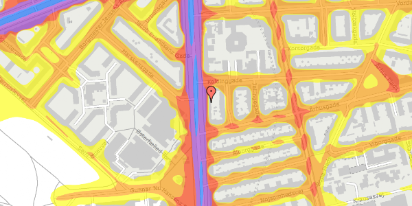 Trafikstøjkort på Østerbrogade 134, 2100 København Ø