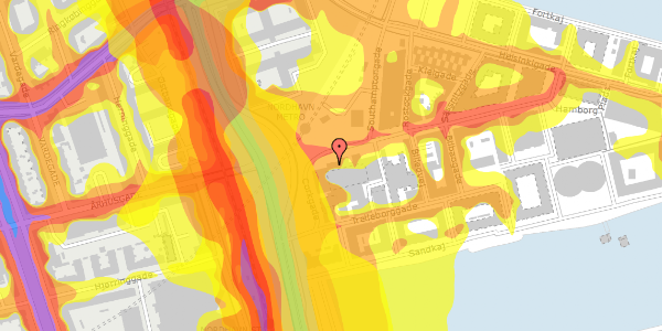 Trafikstøjkort på Århusgade 120, 2150 Nordhavn