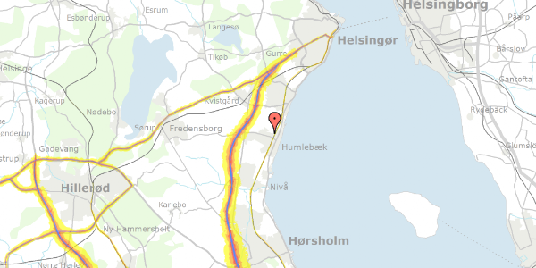 Trafikstøjkort på Torphusene 36, 3050 Humlebæk