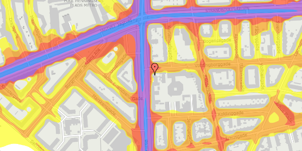 Trafikstøjkort på Østerbrogade 146A, 2. , 2100 København Ø