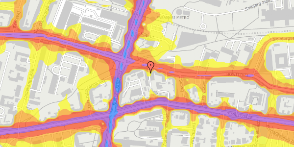 Trafikstøjkort på Howitzvej 67F, st. , 2000 Frederiksberg