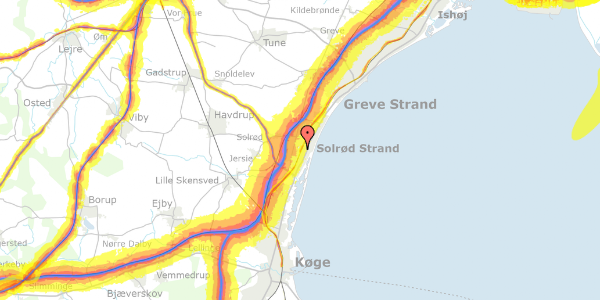 Trafikstøjkort på Tingsryds Alle 1B, 2680 Solrød Strand