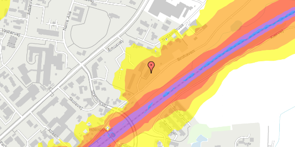 Trafikstøjkort på Brohaven 45, 8362 Hørning
