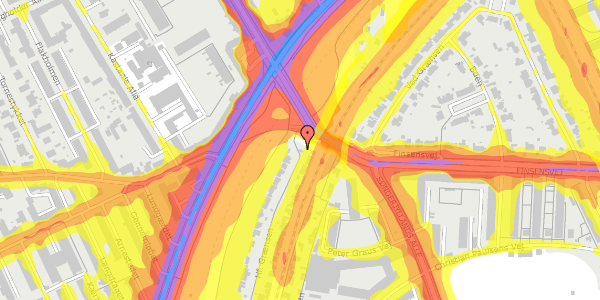 Trafikstøjkort på Hf. Grænsen 1C, 2000 Frederiksberg