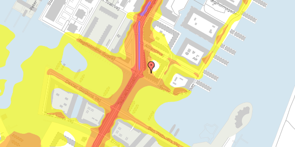 Trafikstøjkort på Alliancevej 8A, 2. th, 2450 København SV